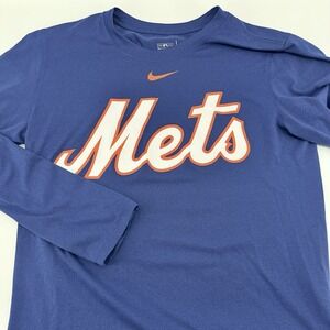 NY Mets Nike Dri-Fit Mens Size S Long Sleeve Shirt MLB Genuine Merchandise